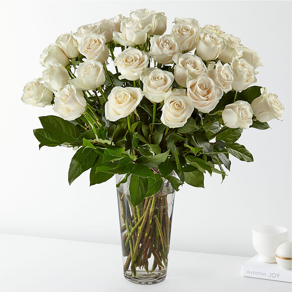 Long Stem White Rose Bouquet – Alachua Flowers, Alachua FL