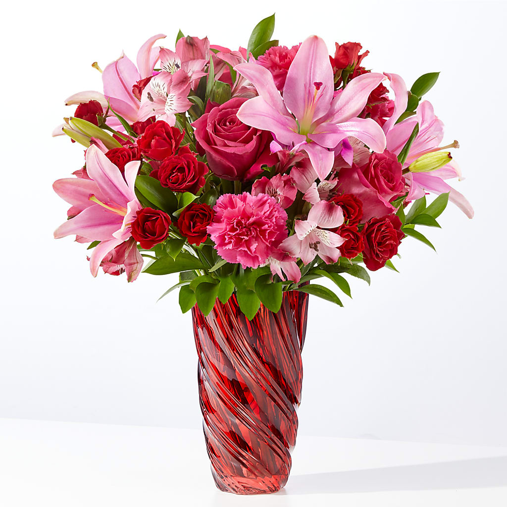 In Love Bouquet with Luxe Swirl Vase – Alachua Flowers, Alachua FL