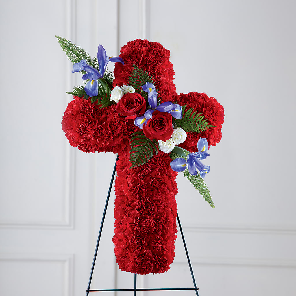 Faithful Hero Floral Cross – Alachua Flowers, Alachua FL