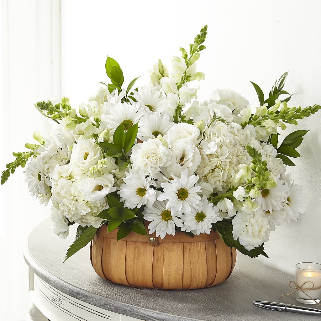 Pure Ivory Basket – Alachua Flowers, Alachua FL