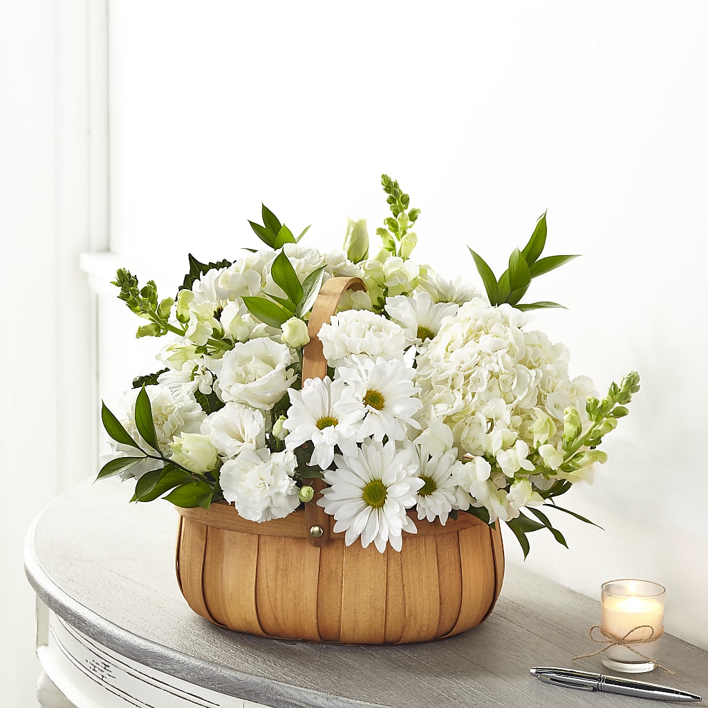 Pure Ivory Basket – Alachua Flowers, Alachua FL
