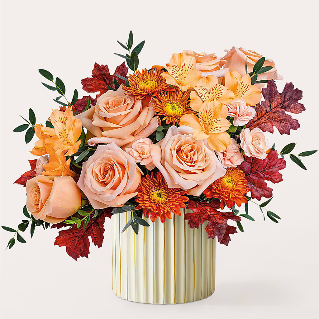 Spiced Latte Bouquet with Ivory Vase – Alachua Flowers, Alachua FL
