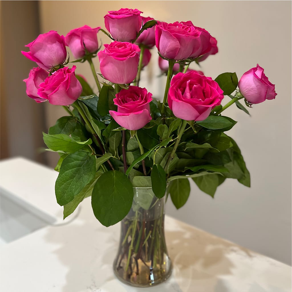 Long Stem Pink Rose Bouquet –  Alachua Flowers, Alachua FL