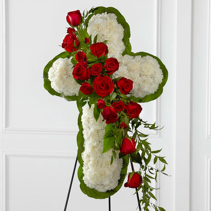 Floral Cross Easel –  Alachua Flowers, Alachua FL