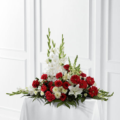 Crimson & White Arrangement –  Alachua Flowers, Alachua FL