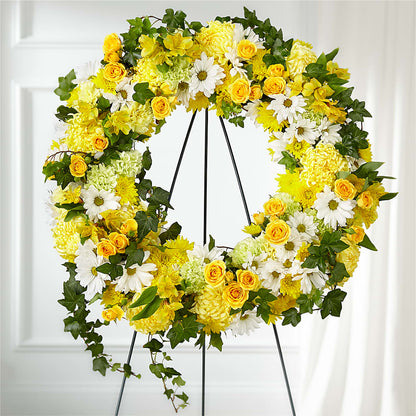 Golden Remembrance Wreath –  Alachua Flowers, Alachua FL