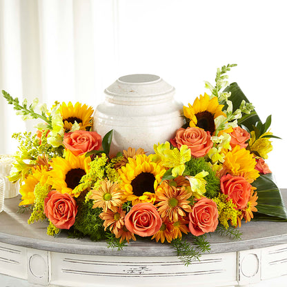 Faithful Sunflower Cremation Adornment –  Alachua Flowers, Alachua FL