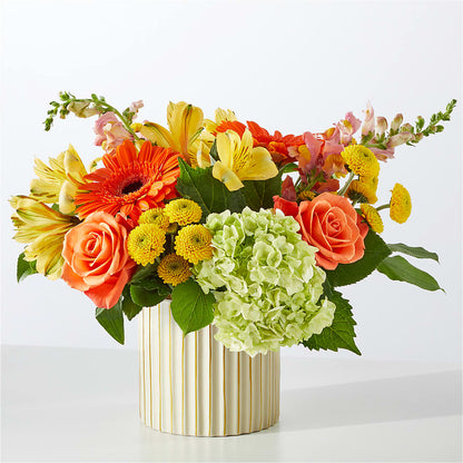 Autumn Sunshine Bouquet with Ivory Vase –  Alachua Flowers, Alachua FL