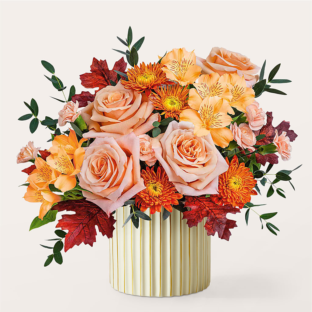 Spiced Latte Bouquet with Ivory Vase –  Alachua Flowers, Alachua FL