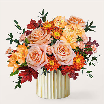 Spiced Latte Bouquet with Ivory Vase –  Alachua Flowers, Alachua FL