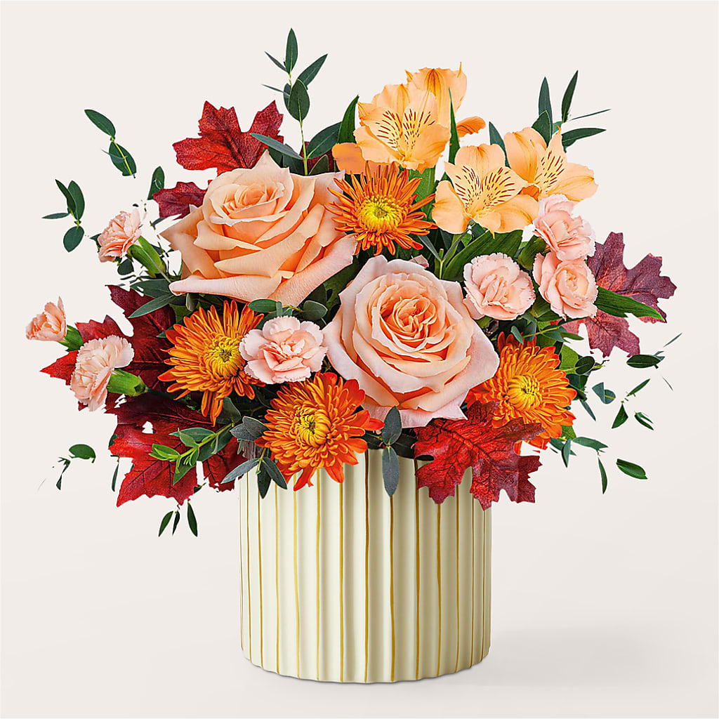 Spiced Latte Bouquet with Ivory Vase –  Alachua Flowers, Alachua FL